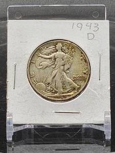 lot 30 image: 1943-D U.S. Mint Silver Walking Liberty Half Dollar
