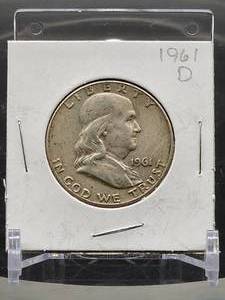 lot 52 image: 1961-D U.S. Mint Silver Franklin Half Dollar