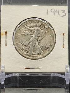 lot 92 image: 1943 U.S. Mint Silver Walking Liberty Half Dollar