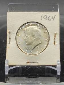 lot 43 image: 1964 U.S. Mint Silver Kennedy Half Dollar