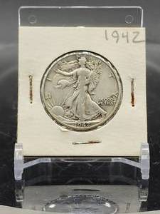lot 71 image: 1942 U.S. Mint Silver Walking Liberty Half Dollar