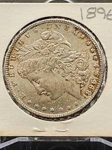 lot 33 image: 1896 U.S. Mint Silver Morgan Dollar