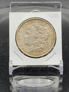 lot 9 image: 1900 U.S. Mint Silver Morgan Dollar