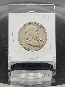 lot 112 image: 1953-D U.S. Mint Silver Franklin Half Dollar