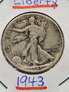 lot 24 image: 1943 U.S. Mint Silver Walking Liberty Half Dollar