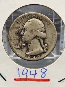 lot 20 image: (4) Assorted U.S. Mint Silver Washington Quarters