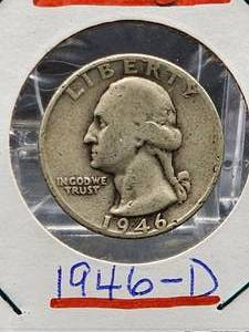 lot 64 image: (4) Assorted U.S. Mint Silver Washington Quarters