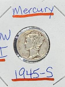 lot 8 image: (9) Assorted U.S. Mint Silver Mercury Dimes