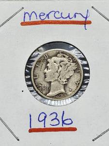 lot 56 image: (9) Assorted U.S. Mint Silver Mercury Dimes