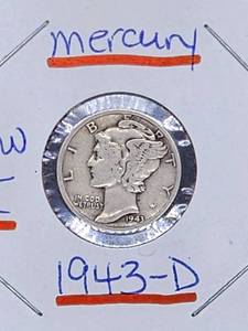 lot 68 image: (9) Assorted U.S. Mint Silver Mercury Dimes