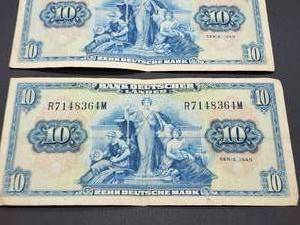 lot 107 image: 4 Deutsche Mark Foreign Currency Bills