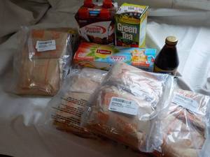 Lipton Tea, Instant Oatmeal, Premier Protein, Green Tea and Malta Goya
