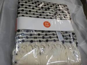 Black Button Nubby 50 x 60 throw...