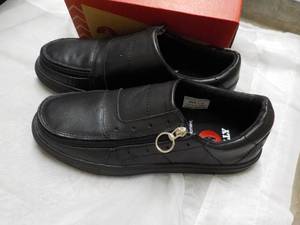 Billy Brand Mens size 10 Lace less Black Leather Oxfords