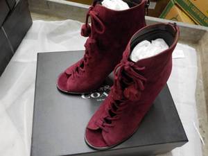 New Coach Lena Lux Suede Burgundy Shoes size 5