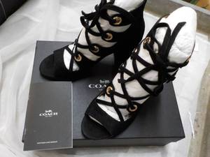 New Coach Priscilla Lux Suede Black Shoes size 5