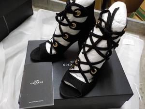 New Coach Priscilla Lux Suede Black Shoes size 5