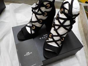 New Coach Priscilla Lux Suede Black Shoes size 5