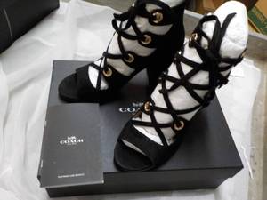New Coach Priscilla Lux Suede Black Shoes size 5
