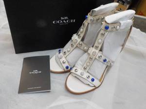 Coach Isabel size 7.5 Semi Matte Calf Chalk
