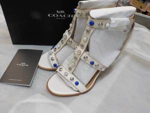 Coach Isabel size 7.5 Semi Matte Calf Chalk