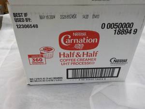 Case of 360 Nestle Carnation Half and Half Coffee Creamers Best by 05192024