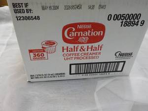 Case of 360 Nestle Carnation Half and Half Coffee Creamers Best by 05192024