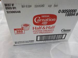 Case of 360 Nestle Carnation Half and Half Coffee Creamers Best by 05192024