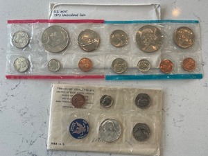 1973 P&D Mint Set and 1965 Special Strike Silver Clad Set