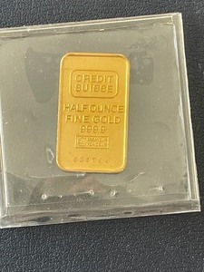 Credit Suisse Half Ounce .999 Fine Gold Bar
