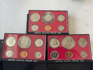 1973-S, 1977-S, and 1979-S U.S. Proof Sets