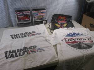 lot 18 image: (BS) Racing Flag, Banner, Towels Other and Chevrolet T-Shirt Size XL