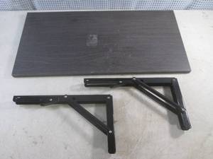 lot 78 image: (EC1) Wall Mount Fold Down Table 2 Brackets with 24 x 12 Top