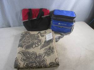 lot 84 image: (D-3) New 30 x 48 Accent Rug and 2 Insulated Coolers
