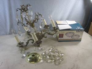 lot 86 image: (EW5) Vintage Chandelier from Spain and 11 Flush Mount Ceiling Light (1 In Box)