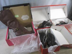 lot 97 image: (A-3) New In Box Pair of Boots and 3 Pair Shoes