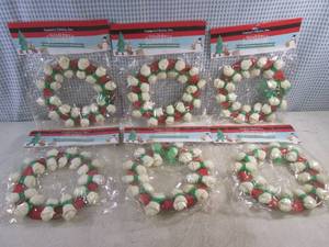 lot 104 image: (CSB) 6 Dog Treat Chew Bone Wreaths...