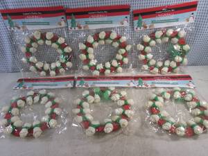 lot 105 image: (CSB) 6 Dog Treat Chew Bone Wreaths...