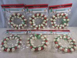 lot 106 image: (CSB) 6 Dog Treat Chew Bone Wreaths...