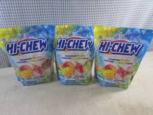 lot 110 image: (B-1) 3 Bags Hi-Chew Tropical Mix Chewy Candy 12.7oz Bags Best by March 2025