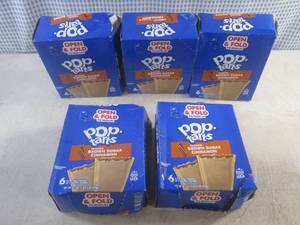 lot 115 image: (B-1) 5 Boxes Frosted Brown Sugar Cinnamon Pop-Tarts 6 2pc Pouches Per Box Best by March 2025 - Dinged Up Boxes