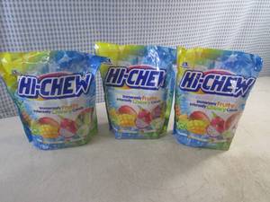 lot 118 image: (B-2) 3 Bags Hi-Chew Tropical Mix Chewy Candy 12.7oz Bags Best by March 2025
