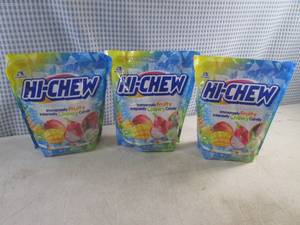 lot 159 image: (B-2) 3 Bags Hi-Chew Tropical Mix Chewy Candy 12.7oz Bags Best by March 2025