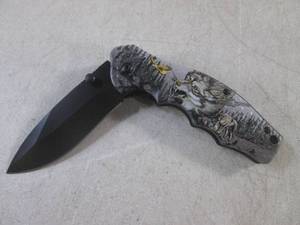 lot 197 image: (CNTR) Wolf Design Spring Assist Folding Knife with Belt Clip - 7 34 Open  4 12 Closed - New In Box
