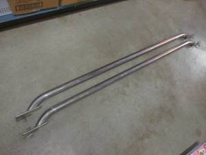 lot 207 image: (BSB) Pair of Chrome Truck Bed Rails - 72 14 Overall Length  69 14 Center to Center of Mount Bolts