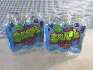 lot 214 image: (C-2) 2 - 6-Packs Splash Blast Acri Grape Water 16.9oz Bottles