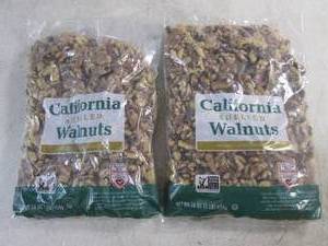 lot 217 image: (B-2) 2 Pounds of California Shelled Walnuts 2 - 1 Pound Bags Best by Aug 2024
