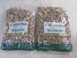 lot 218 image: (B-2) 2 Pounds of California Shelled Walnuts 2 - 1 Pound Bags Best by Aug 2024
