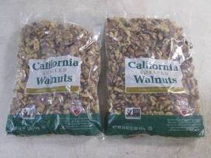 lot 219 image: (B-2) 2 Pounds of California Shelled Walnuts 2 - 1 Pound Bags Best by Aug 2024