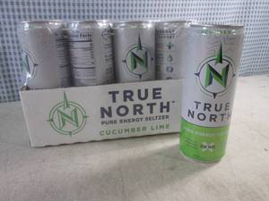 lot 220 image: (B-1) 12 Cans True North Cucumber Lime Pure Energy Seltzer 12oz Best by March 2024